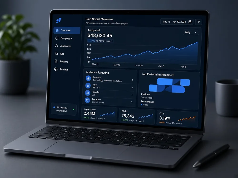 Paid social advertising campaign project preview placeholder