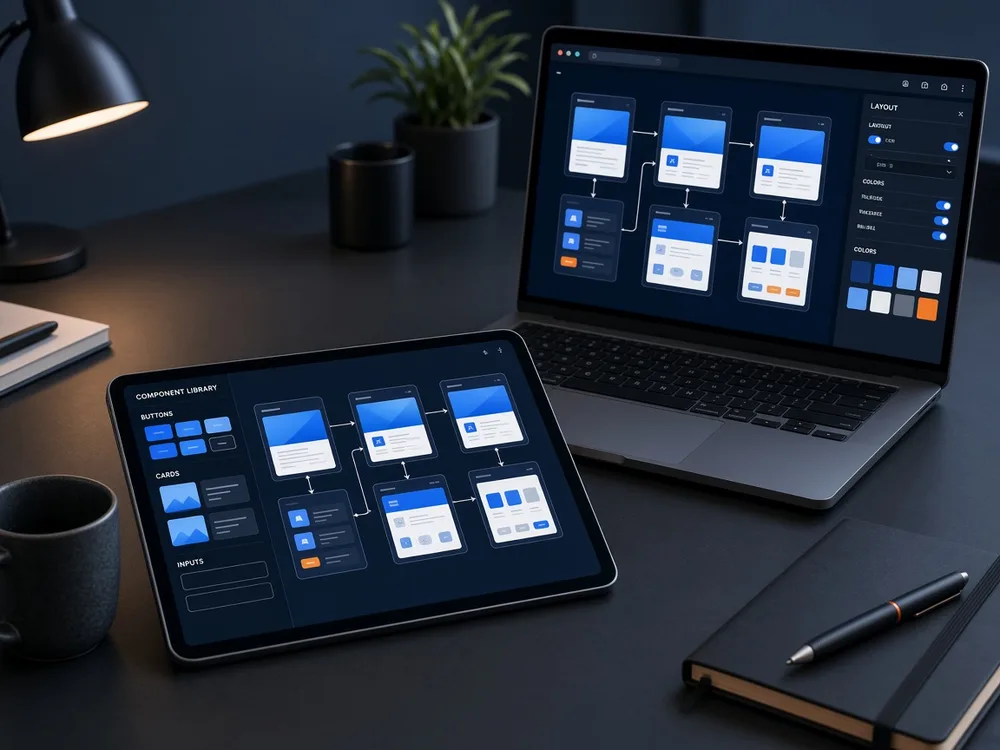 UI UX design agency wireframes high fidelity screens Delhi Gnext